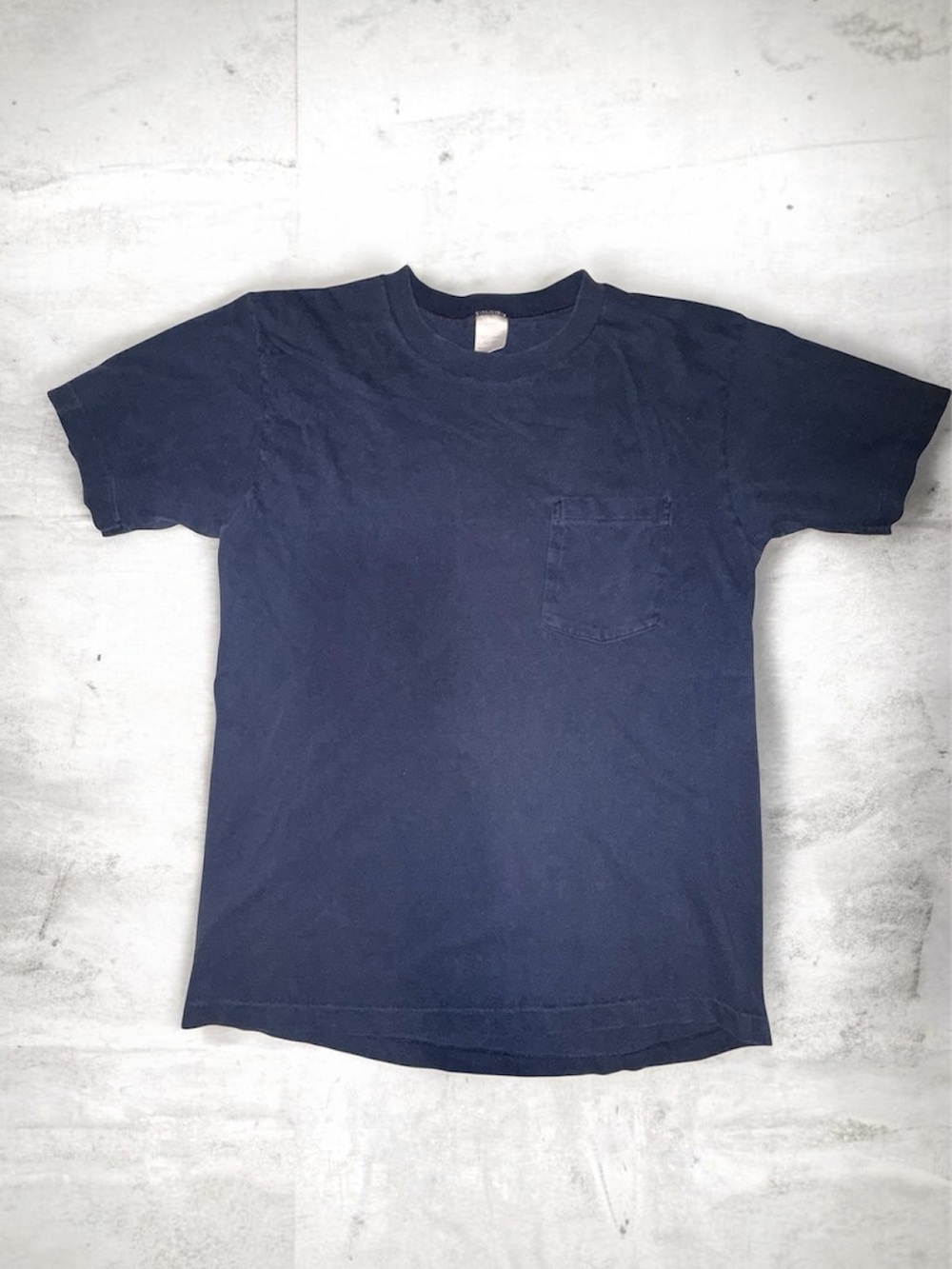Vintage 80s JCPenney Single Stitch Pocket Tee USA Made L Blue T Shirt